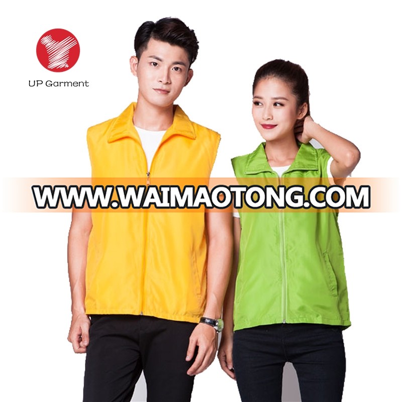 ZZG014B Custom logo waistcoat Promotional waistcoat Manufactory screen printing polyester waistcoat Promotional Vest